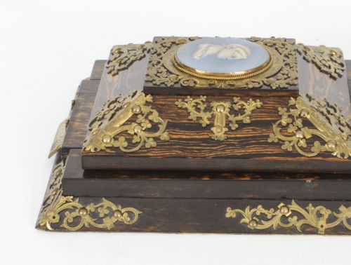 fig 5. Antique Betjemann's Coromandel & Wedgewood Book Slide 19th C

