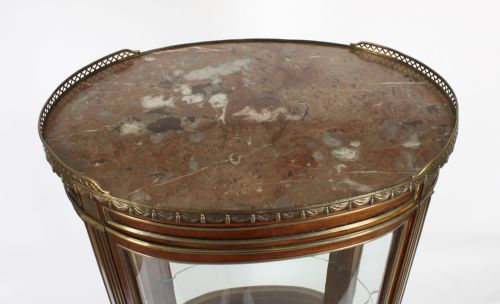 ANTIQUE FRENCH OVAL FREE STANDING VERNIS MARTIN CABINET VITRINE 19TH C - ADDITIONAL PHOTO 3
