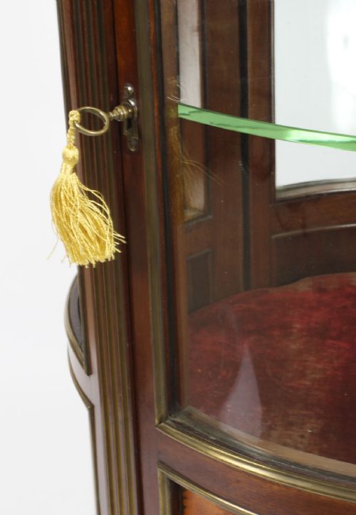 ANTIQUE FRENCH OVAL FREE STANDING VERNIS MARTIN CABINET VITRINE 19TH C - ADDITIONAL PHOTO 12