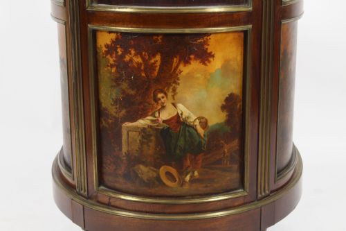 ANTIQUE FRENCH OVAL FREE STANDING VERNIS MARTIN CABINET VITRINE 19TH C - ADDITIONAL PHOTO 20