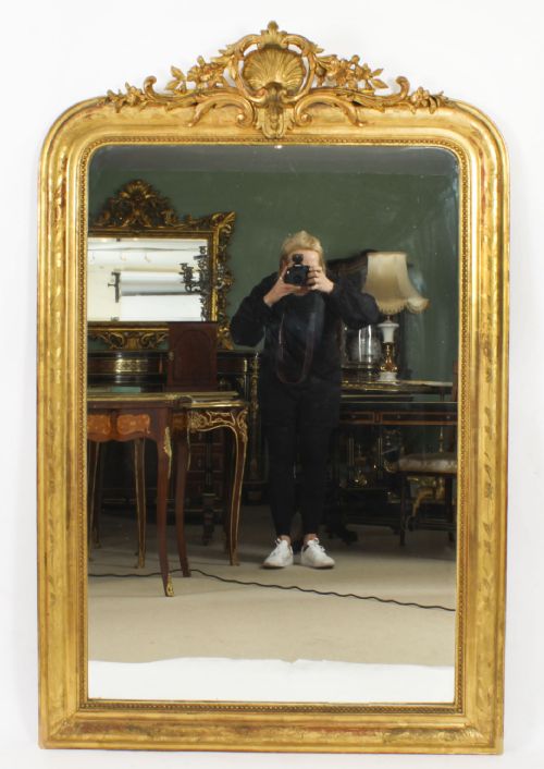 fig 1. Antique Large French Giltwood Wall Mirror c.1860 - 154x101cm 19th C
