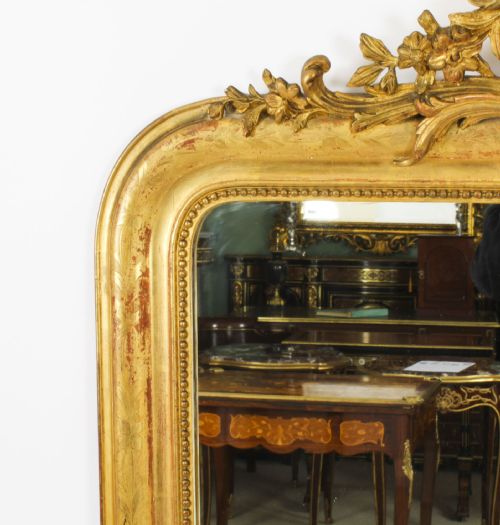 fig 4. Antique Large French Giltwood Wall Mirror c.1860 - 154x101cm 19th C