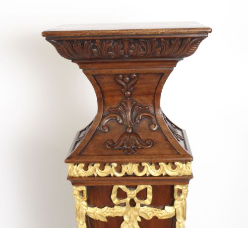 fig 5. Antique Pair of Edwardian Mahogany Pedestals Torchere Stands Early 20th C
