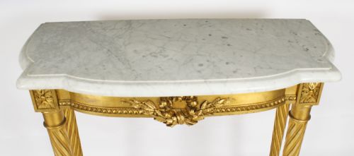fig 2. Antique French Napoleon III Carved Giltwood Console Pier Table c.1870 19th C