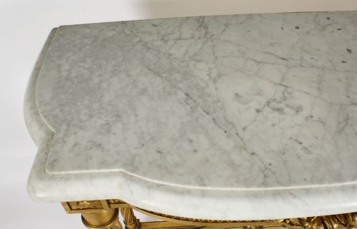 fig 3. Antique French Napoleon III Carved Giltwood Console Pier Table c.1870 19th C