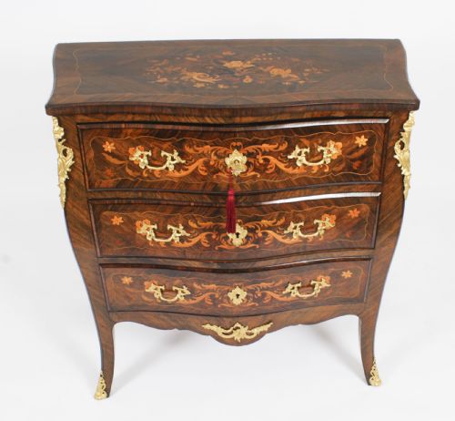 ANTIQUE FRENCH LOUIS REVIVAL MARQUETRY COMMODE CHEST OF DRAWERS 19TH C - ADDITIONAL PHOTO 1