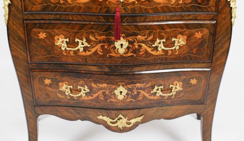 ANTIQUE FRENCH LOUIS REVIVAL MARQUETRY COMMODE CHEST OF DRAWERS 19TH C - ADDITIONAL PHOTO 3