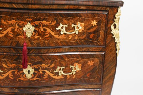 ANTIQUE FRENCH LOUIS REVIVAL MARQUETRY COMMODE CHEST OF DRAWERS 19TH C - ADDITIONAL PHOTO 4