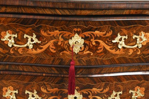 ANTIQUE FRENCH LOUIS REVIVAL MARQUETRY COMMODE CHEST OF DRAWERS 19TH C - ADDITIONAL PHOTO 5