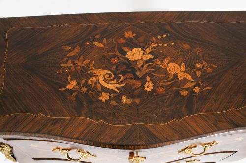 ANTIQUE FRENCH LOUIS REVIVAL MARQUETRY COMMODE CHEST OF DRAWERS 19TH C - ADDITIONAL PHOTO 7