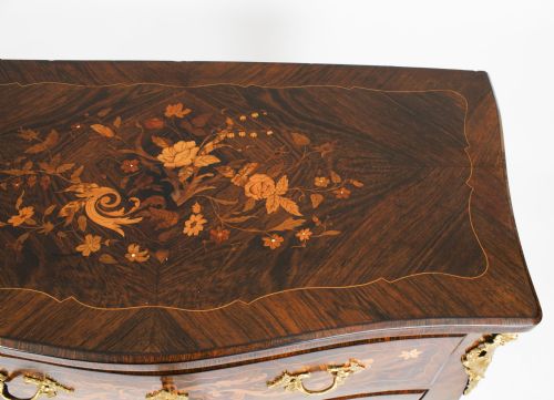 ANTIQUE FRENCH LOUIS REVIVAL MARQUETRY COMMODE CHEST OF DRAWERS 19TH C - ADDITIONAL PHOTO 9