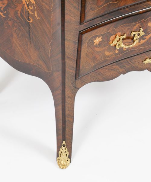 ANTIQUE FRENCH LOUIS REVIVAL MARQUETRY COMMODE CHEST OF DRAWERS 19TH C - ADDITIONAL PHOTO 14