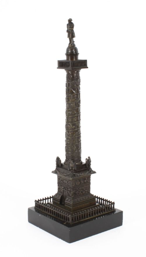 Antique French Grand Tour Ormolu Gilt Bronze Model of Vendôme Column 19thc

