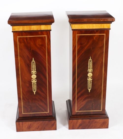 fig 2. Antique Pair Monumental 4ft Ormolu Mounted Malachite Obelisks on Stands C1920