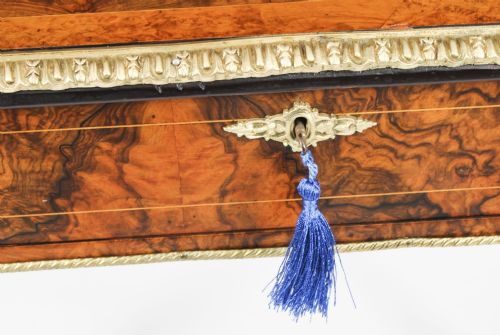 ANTIQUE FRENCH BURR WALNUT SEVRES ORMOLU MOUNTED WRITING TABLE 19TH C - ADDITIONAL PHOTO 7