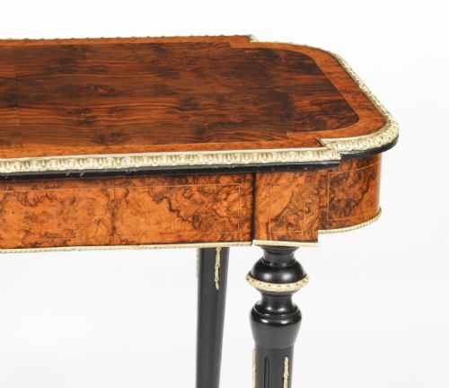 ANTIQUE FRENCH BURR WALNUT SEVRES ORMOLU MOUNTED WRITING TABLE 19TH C - ADDITIONAL PHOTO 19