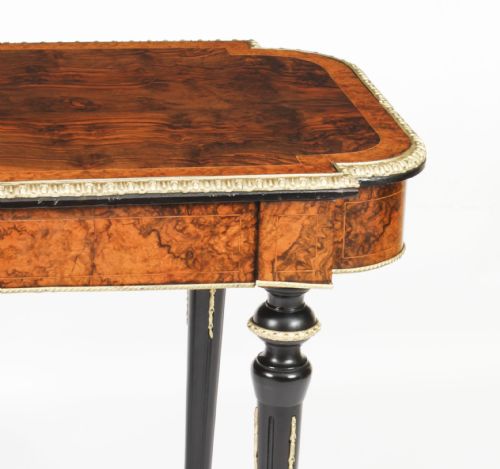 ANTIQUE FRENCH BURR WALNUT SEVRES ORMOLU MOUNTED WRITING TABLE 19TH C - ADDITIONAL PHOTO 21