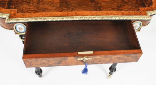 ANTIQUE FRENCH BURR WALNUT SEVRES ORMOLU MOUNTED WRITING TABLE 19TH C - ADDITIONAL PHOTO 23