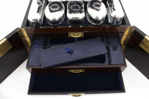 fig 4. Antique Palais Royal French Casket Necessaire Vanity Chest by L. Dujat 19th C

