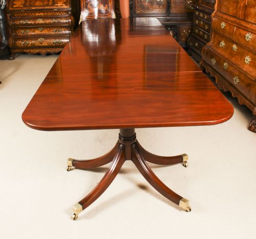 fig 3. Antique 12ft Regency Revival Triple Pillar Dining Table 19th C