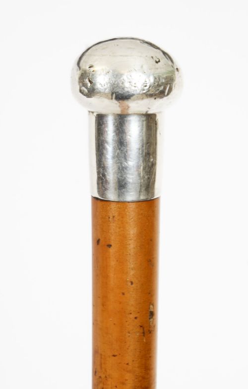 fig 2. Antique English Silver & Malacca Sword / Walking Stick Cane 19th Century
