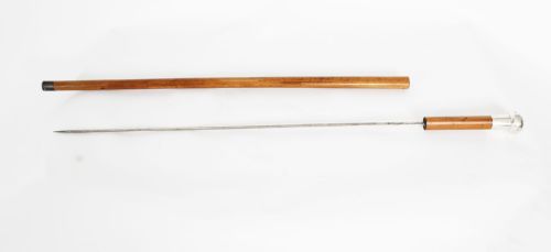 fig 3. Antique English Silver & Malacca Sword / Walking Stick Cane 19th Century