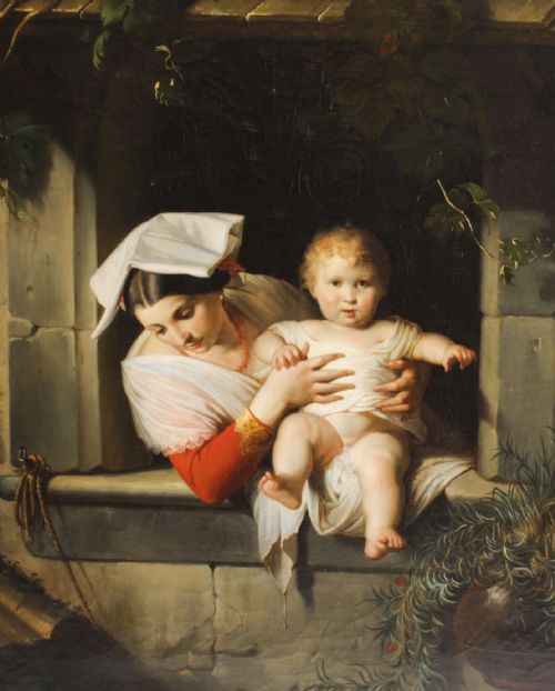 fig 1. Antique Italian Oil Painting 