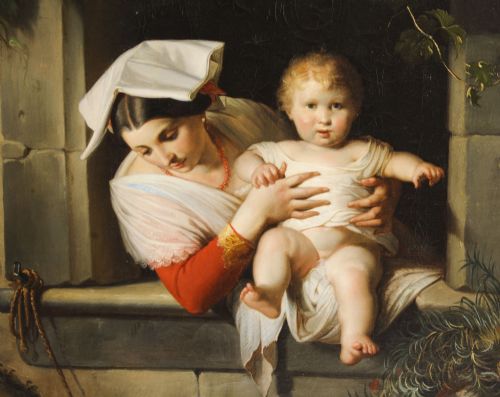 fig 2. Antique Italian Oil Painting 
