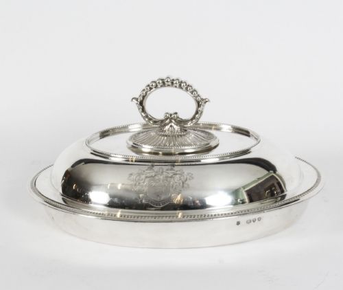 fig 1. Antique Set 4 Sterling Silver Entree Dishes & Covers Finley & Taylor 1890 19th C

