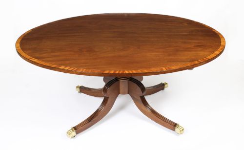 Antique 5ft Oval Regency Flame Mahogany Dining Table 19th C
