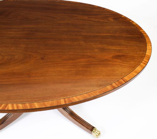 fig 2. Antique 5ft Oval Regency Flame Mahogany Dining Table 19th C