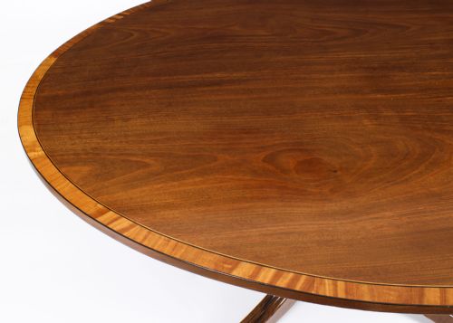 fig 3. Antique 5ft Oval Regency Flame Mahogany Dining Table 19th C