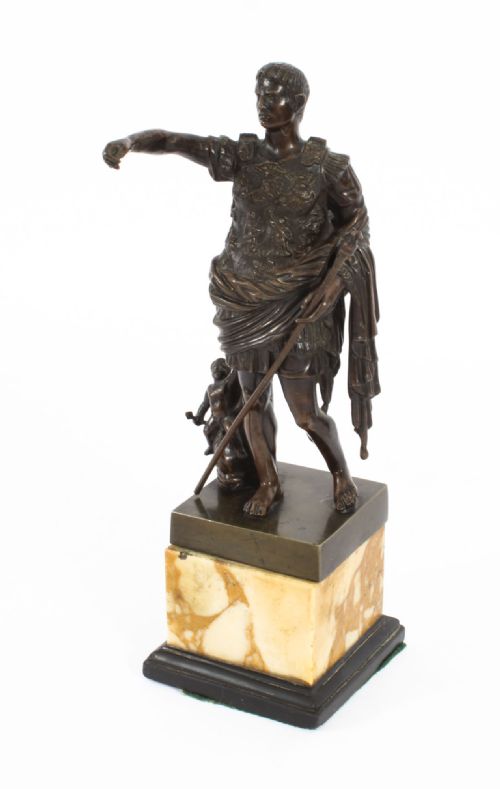 Antique Grand Tour Bronze Emperor Augustus of Prima Porta Circa 1860
