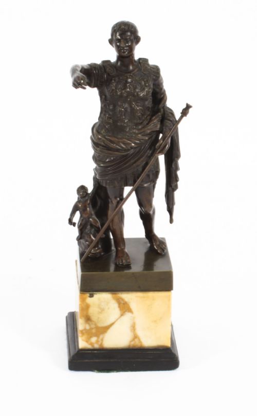 fig 4. Antique Grand Tour Bronze Emperor Augustus of Prima Porta Circa 1860
