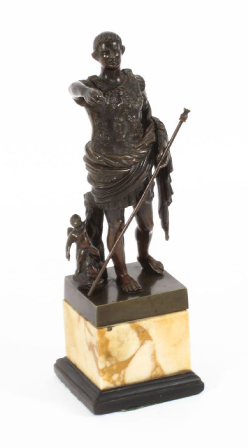 fig 5. Antique Grand Tour Bronze Emperor Augustus of Prima Porta Circa 1860
