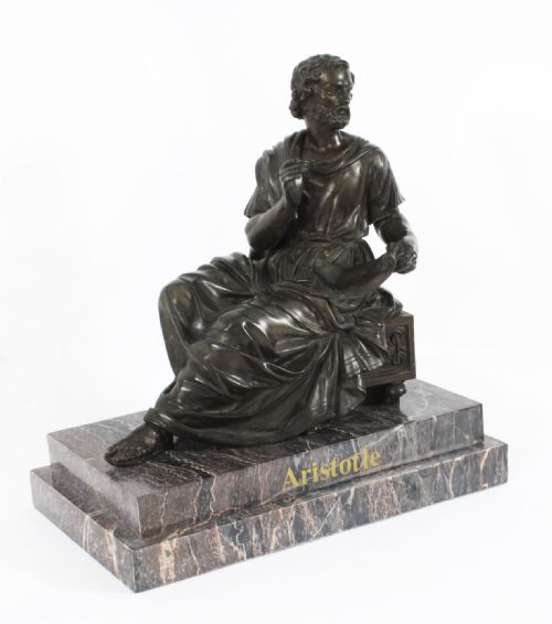 Antique Grand Tour Bronze Sculpture of Aristotle 19th C
