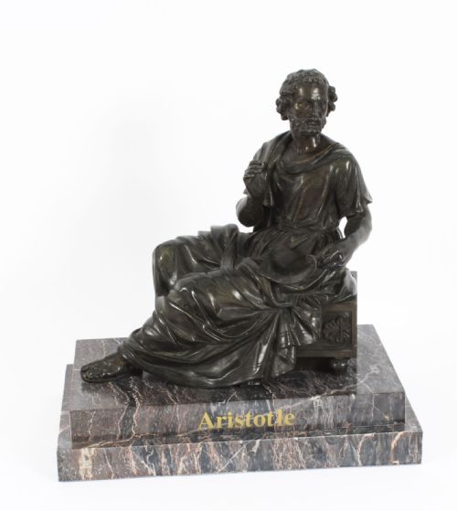 fig 1. Antique Grand Tour Bronze Sculpture of Aristotle 19th C