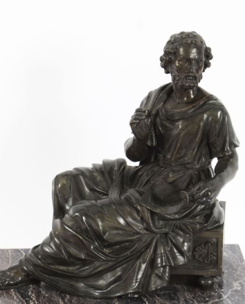 fig 2. Antique Grand Tour Bronze Sculpture of Aristotle 19th C