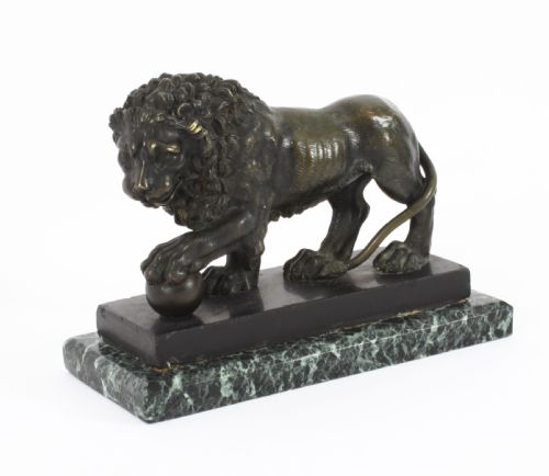 Antique French Bronze Sculpture of the Medici Lion 19th C
