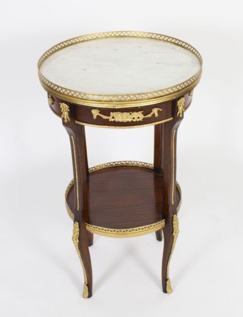 fig 1. Antique French Empire Marble & Ormolu Occasional Table 19th C