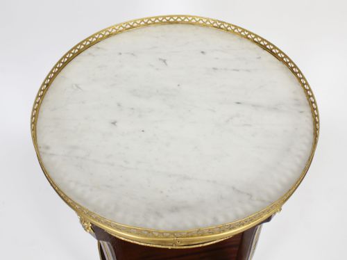 fig 4. Antique French Empire Marble & Ormolu Occasional Table 19th C
