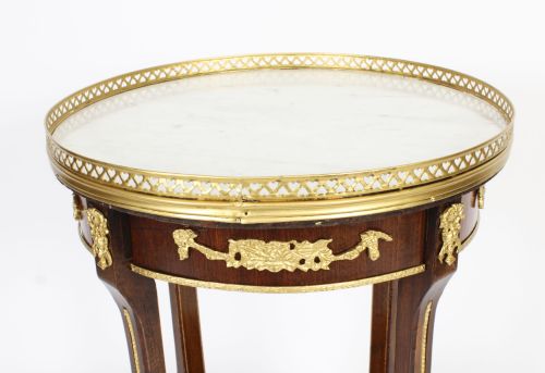 fig 7. Antique French Empire Marble & Ormolu Occasional Table 19th C