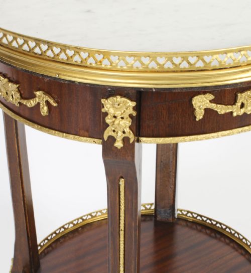 fig 8. Antique French Empire Marble & Ormolu Occasional Table 19th C