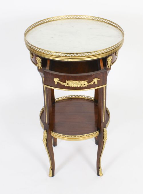 fig 9. Antique French Empire Marble & Ormolu Occasional Table 19th C