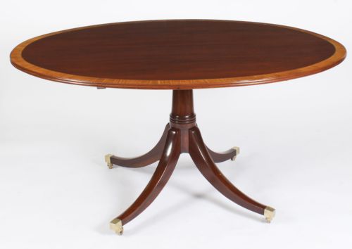 fig 2. Antique 5 ft Oval Mahogany Tilt top Dining Table Circa 1900