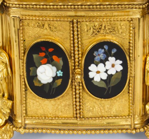 fig 4. Antique Ormolu Mounted Pietra Dura Jewellery Cabinet 19th C