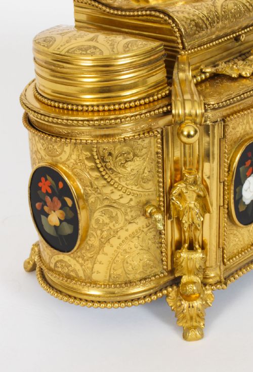 fig 8. Antique Ormolu Mounted Pietra Dura Jewellery Cabinet 19th C