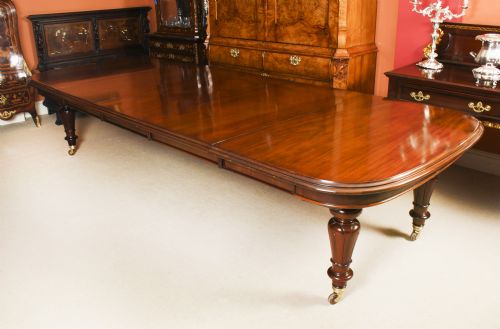 Antique 11ft4" Victorian Flame Mahogany D End Extending Dining Table 19th C
