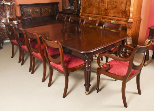 fig 1. Antique 9ft Regency Flame Mahogany Extending Dining Table C1820 19th C