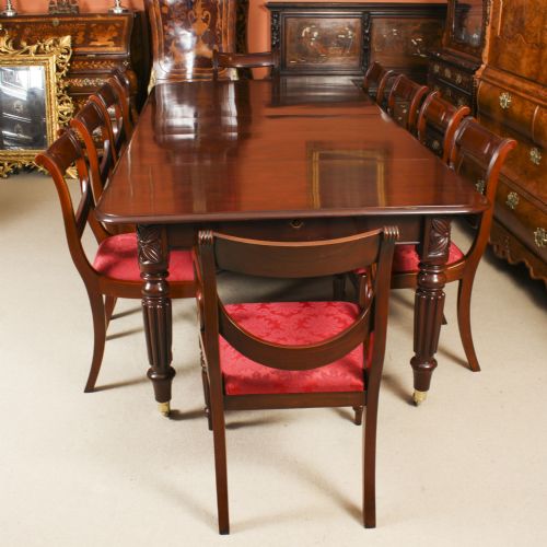 fig 2. Antique 9ft Regency Flame Mahogany Extending Dining Table C1820 19th C